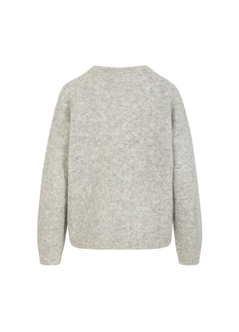 Coster Copenhagen V-NECK WITH SILVER HOUNDSTOOTH Knitwear Mist grey - 121