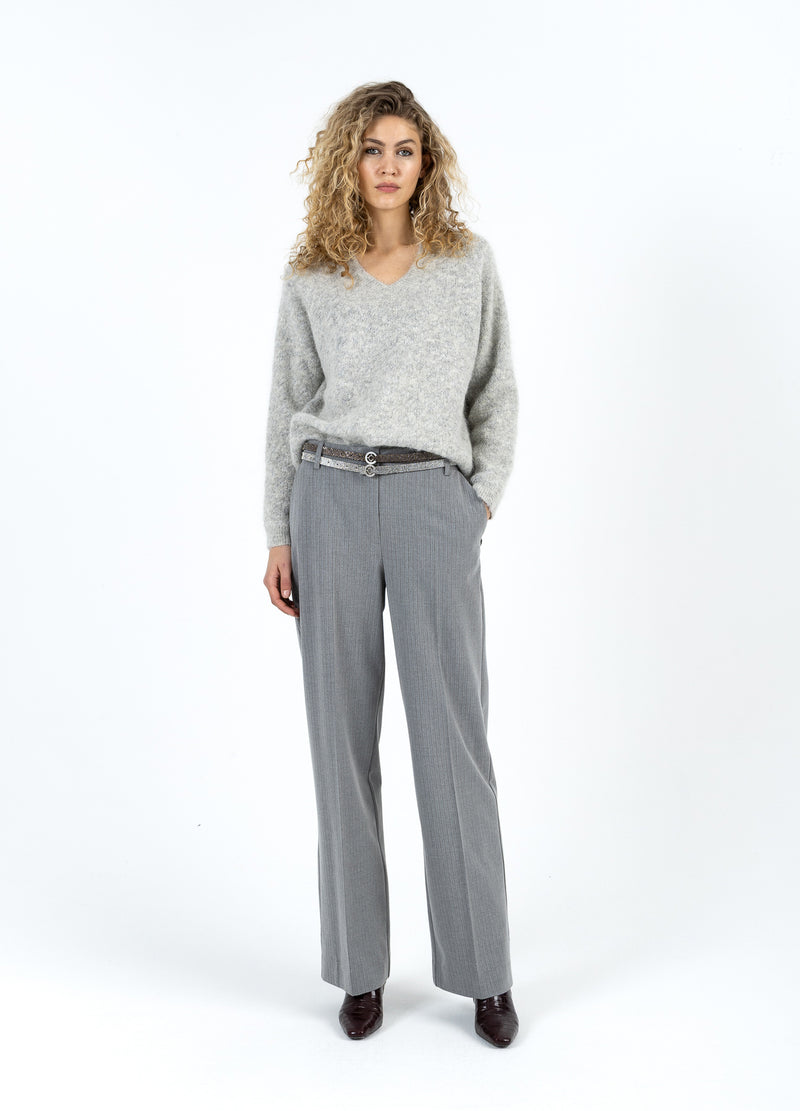 Coster Copenhagen V-NECK WITH SILVER HOUNDSTOOTH Knitwear Mist grey - 121