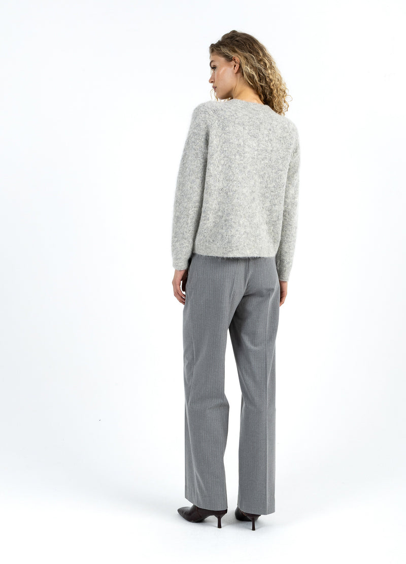 Coster Copenhagen V-NECK WITH SILVER HOUNDSTOOTH Knitwear Mist grey - 121