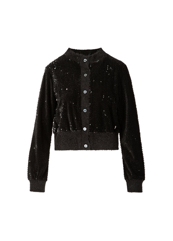 Coster Copenhagen VELVET SEQUIN CARDIGAN Shirt/Blouse Black - 100