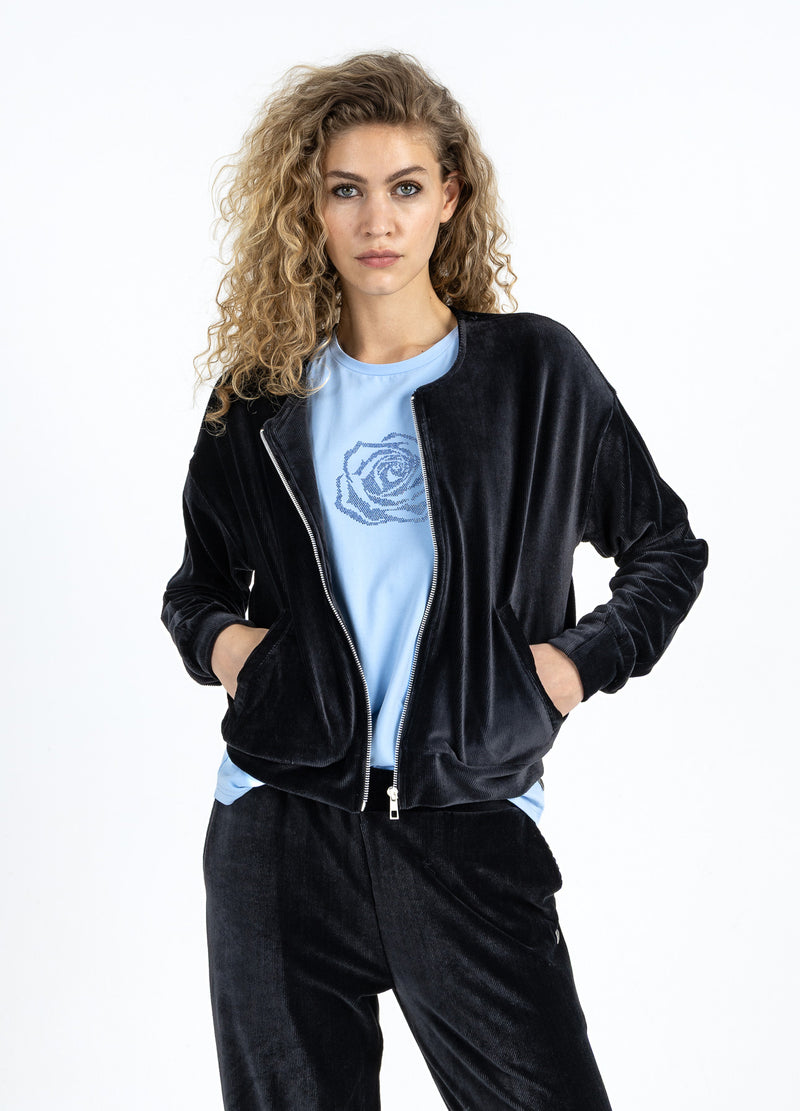 Coster Copenhagen VELVET ZIPPER PUFFER Shirt/Blouse Black - 100