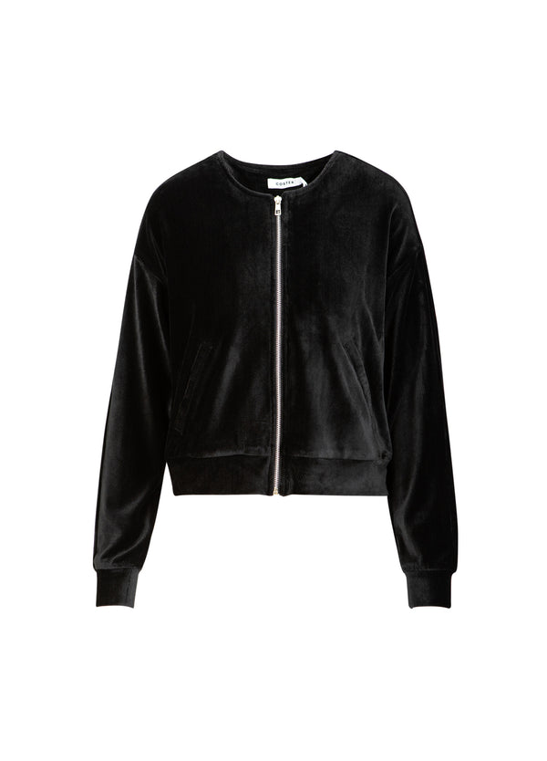Coster Copenhagen VELVET ZIPPER PUFFER Shirt/Blouse Black - 100