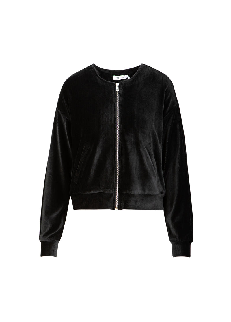 Coster Copenhagen VELVET ZIPPER PUFFER Shirt/Blouse Black - 100