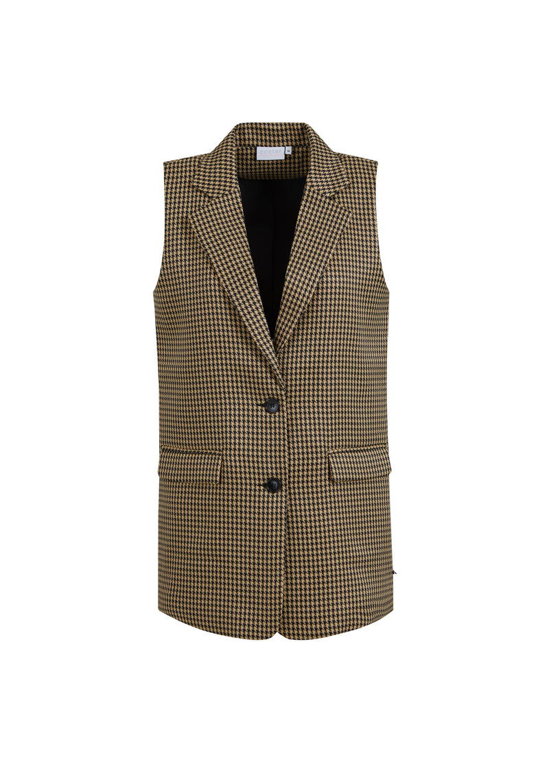 Coster Copenhagen VEST IN HOUNDSTOOTH Vest Beige houndstooth - 259