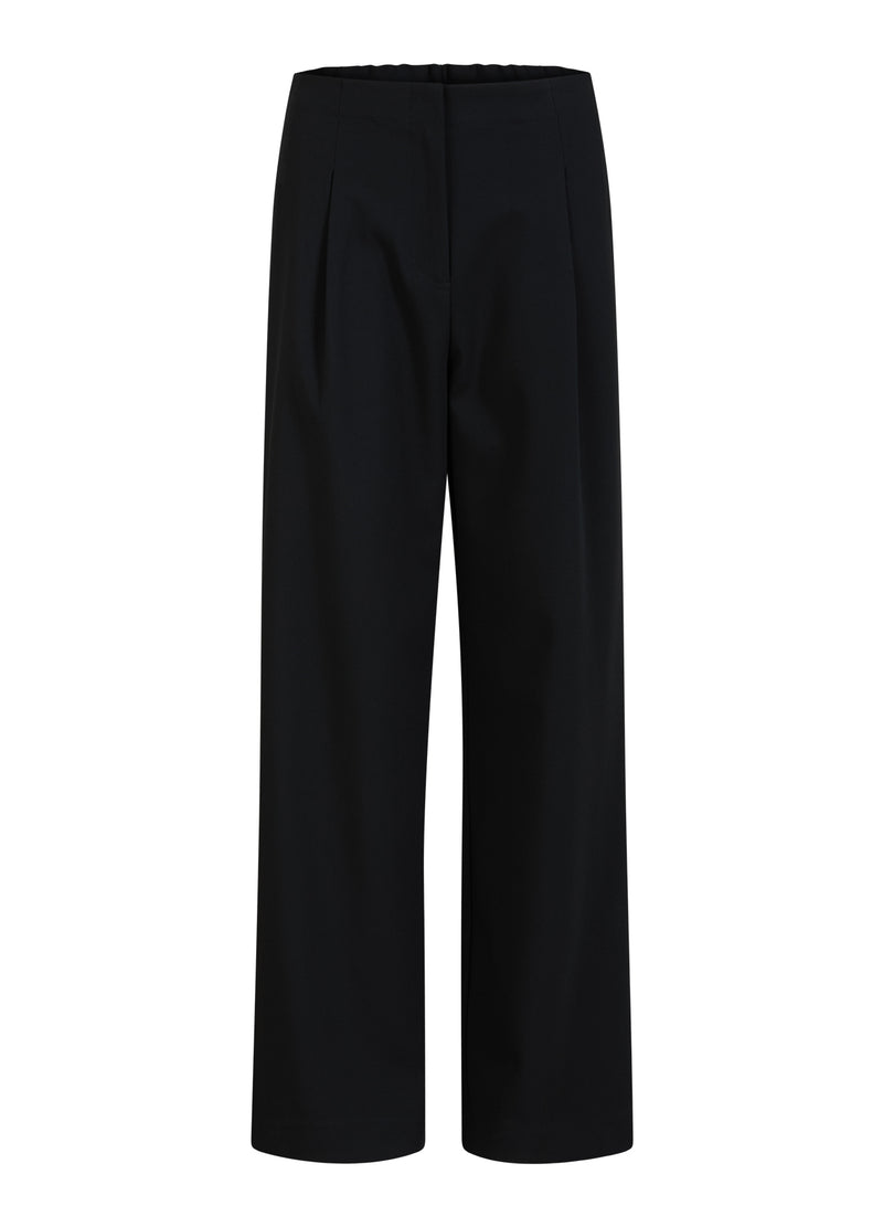 Coster Copenhagen WIDE BUSINESS TROUSERS - SILLE FIT Pants Black - 100