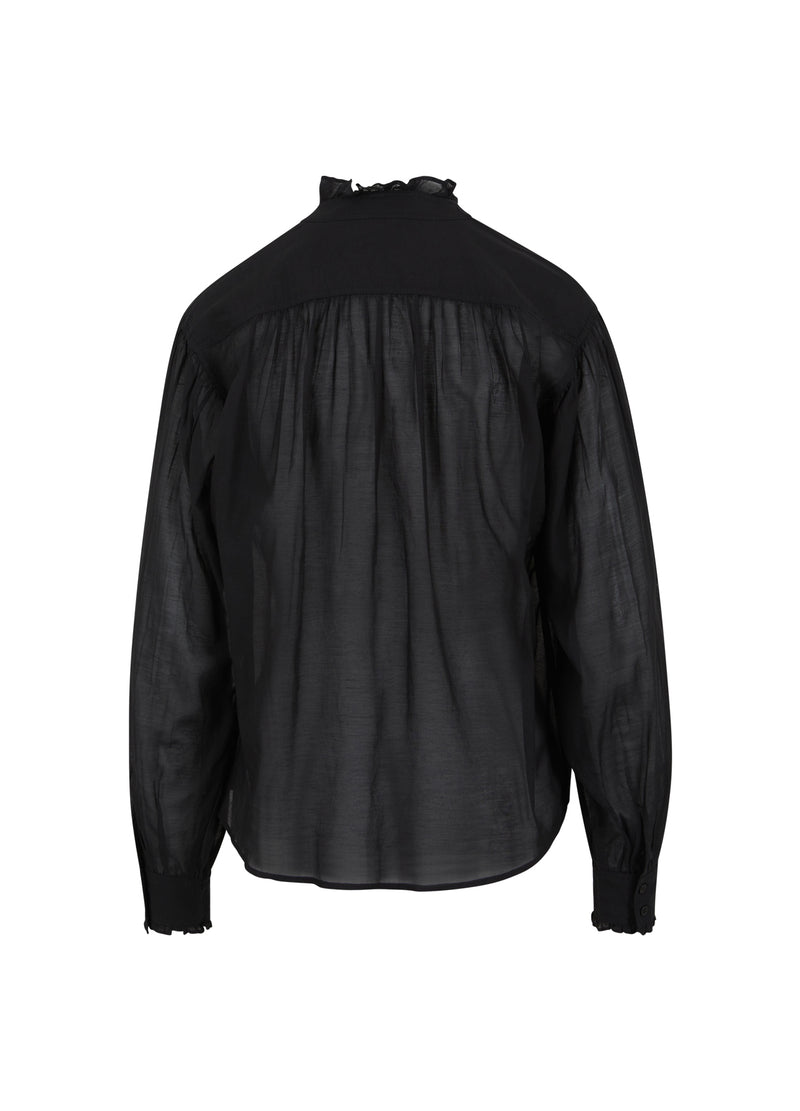 Coster Copenhagen WIDE FIT SHIRT WITH RUFFELS Shirt/Blouse Black - 100