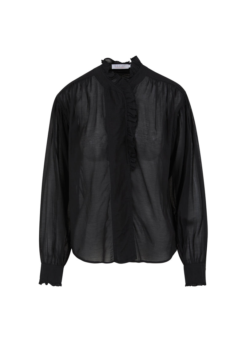 Coster Copenhagen WIDE FIT SHIRT WITH RUFFELS Shirt/Blouse Black - 100