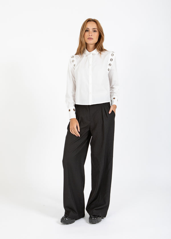 Coster Copenhagen WIDE SHIMMER PANTS - PETRA FIT Pants Black - 100