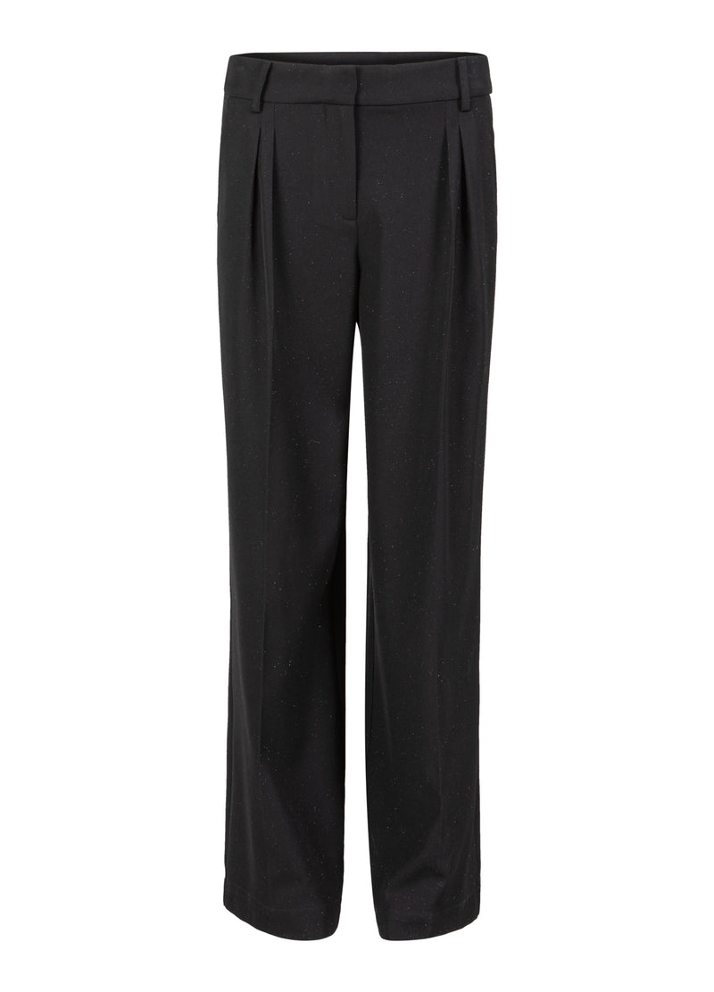 Coster Copenhagen WIDE SHIMMER PANTS - PETRA FIT Pants Black - 100