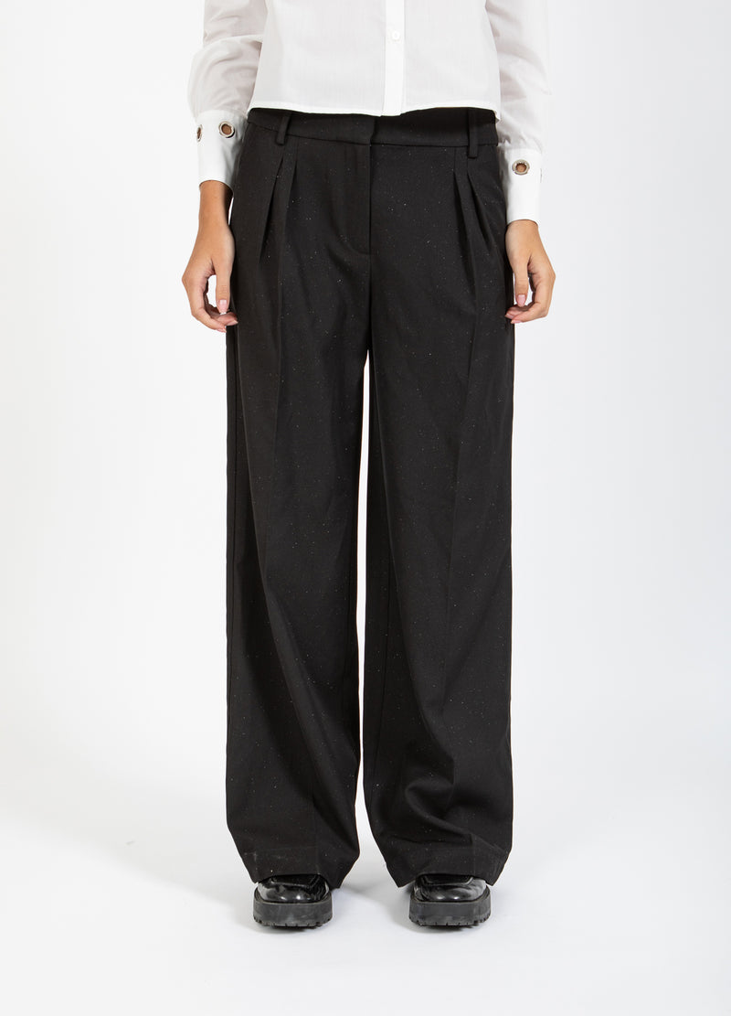 Coster Copenhagen WIDE SHIMMER PANTS - PETRA FIT Pants Black - 100