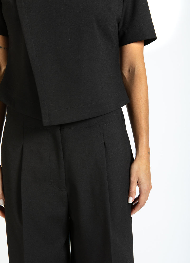 Coster Copenhagen WIDE SUIT PANTS - SILLE FIT Pants Black - 100