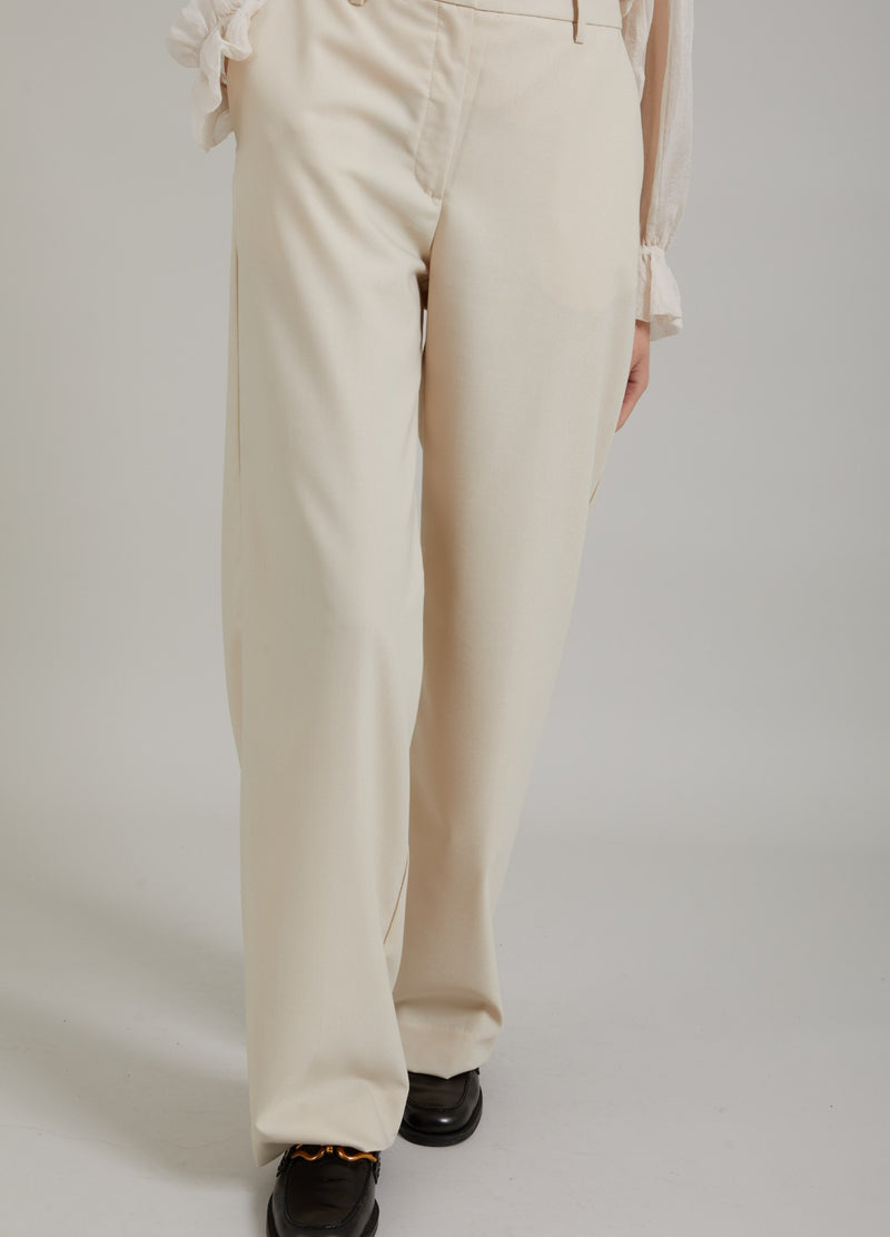 WIDE TROUSERS - Creme