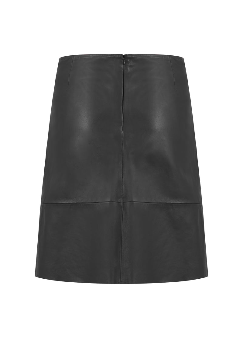 Coster Copenhagen A-LINE LEATHER SKIRT Skirt Black - 100