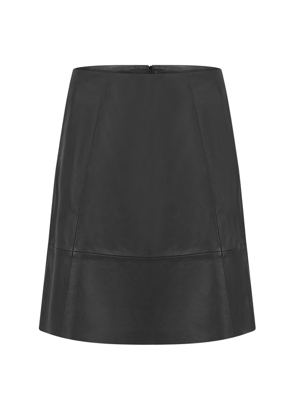 Coster Copenhagen A-LINE LEATHER SKIRT Skirt Black - 100