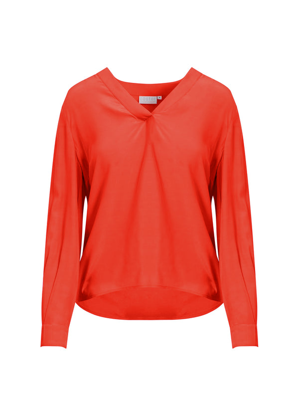 Coster Copenhagen BLOUSE W. V-NECK Shirt/Blouse Hot orange - 689