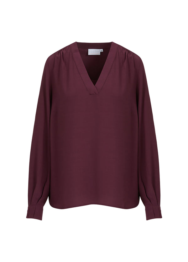 Coster Copenhagen BLOUSE W. V-NECK Shirt/Blouse Bordeaux - 653