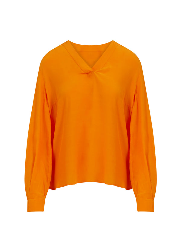 Coster Copenhagen BLOUSE W. V-NECK Shirt/Blouse Happy orange - 781