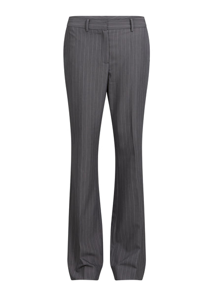 BOOT-CUT TROUSERS - LUCIA FIT - Grey pinstripe – costercopenhagen.com