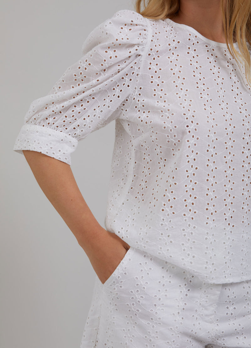 CC Heart CC HEART AMY TOP W. BRODERIE ANGLAISE Shirt/Blouse White - 200