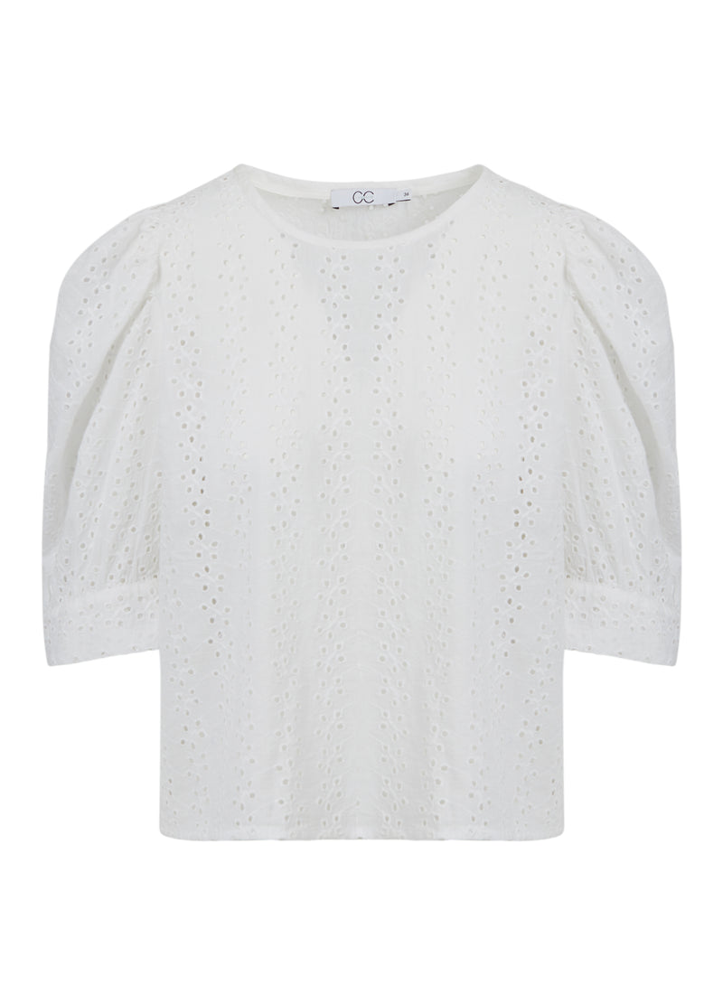 CC Heart CC HEART AMY TOP W. BRODERIE ANGLAISE Shirt/Blouse White - 200