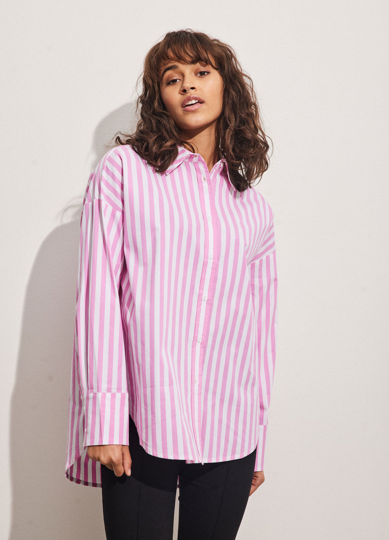 CC Heart CC HEART HARPER OVERSIZED SHIRT W. STRIPES Shirt/Blouse Pink stripes - 907