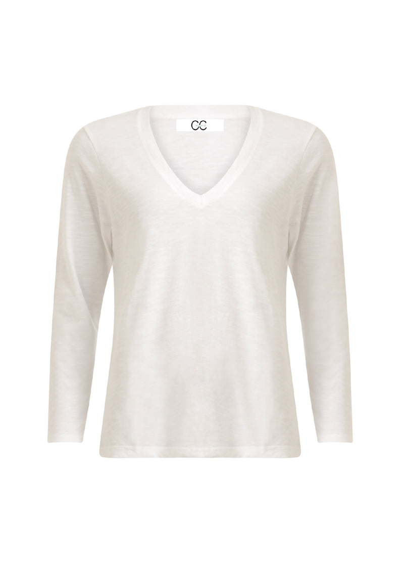CC Heart CC HEART LONG SLEEVE V-NECK T-SHIRT T-Shirt White - 200