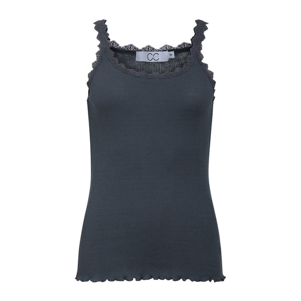 Silk tank hotsell top with lace