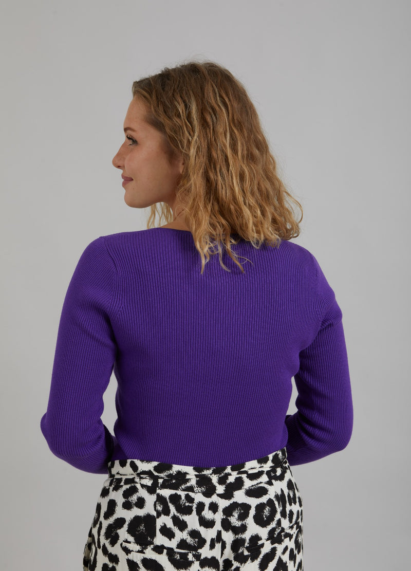 Coster Copenhagen KNIT W. LONG SLEEVES AND SQUARED NECK Shirt/Blouse Warm purple - 846
