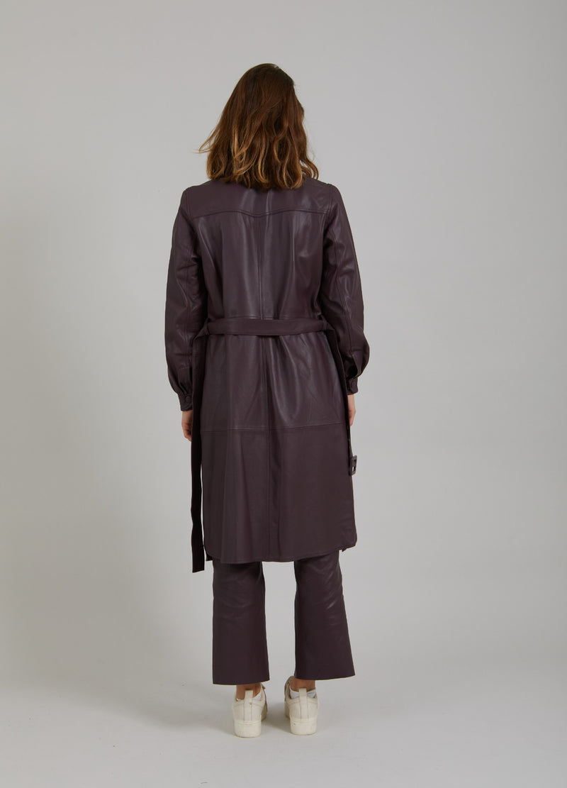 Coster Copenhagen LEATHER SHIRT DRESS Dress Bordeaux - 653