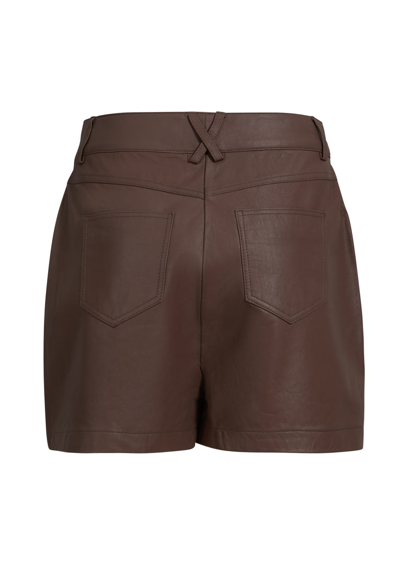 Coster Copenhagen LEATHER SHORTS Pants Spring brown - 387