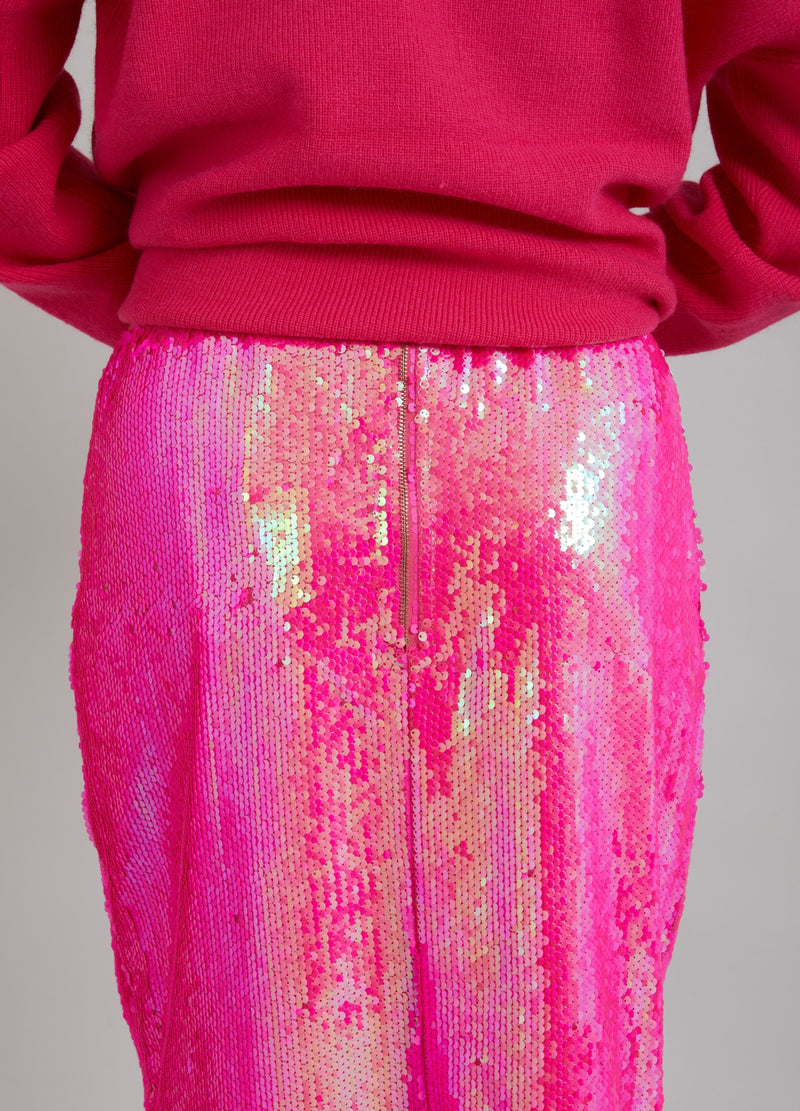 Coster Copenhagen LONG SEQUIN SKIRT Skirt Neon pink - 674