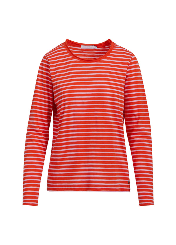 Coster Copenhagen LONG SLEEVE T-SHIRT W. STRIPES Shirt/Blouse Powder pink lipstick red stripe - 661