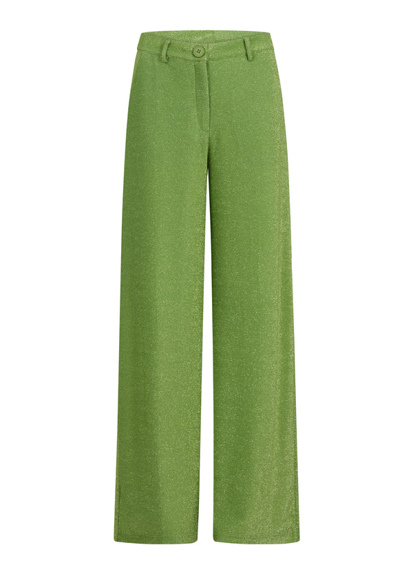 Coster Copenhagen SHIMMER PANTS W. PRESS FOLD - PETRA FIT Pants Shimmer green - 480