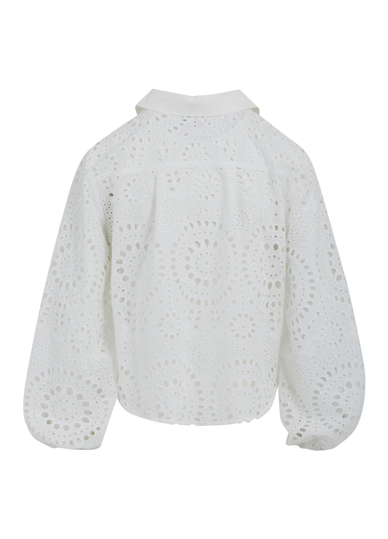 Coster Copenhagen SHIRT W. BRODERIE ANGLAISE Shirt/Blouse White - 200