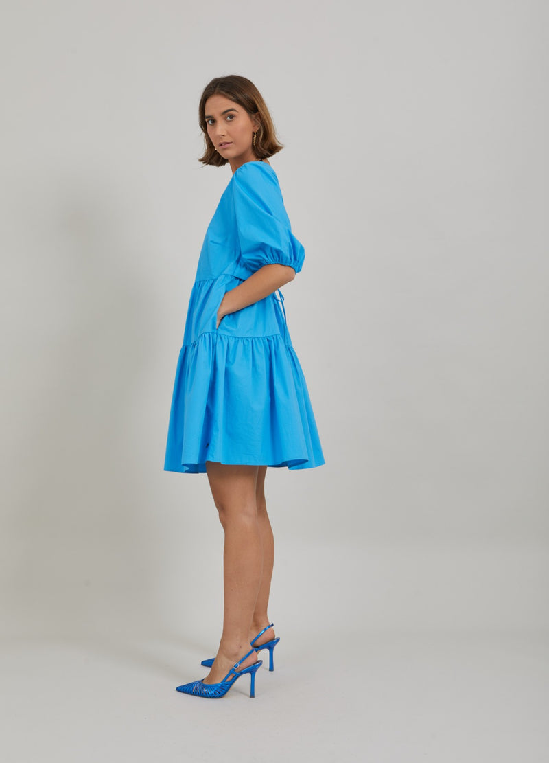 Coster Copenhagen SHORT DRESS W. OPEN BACK Dress Blue lagune - 518