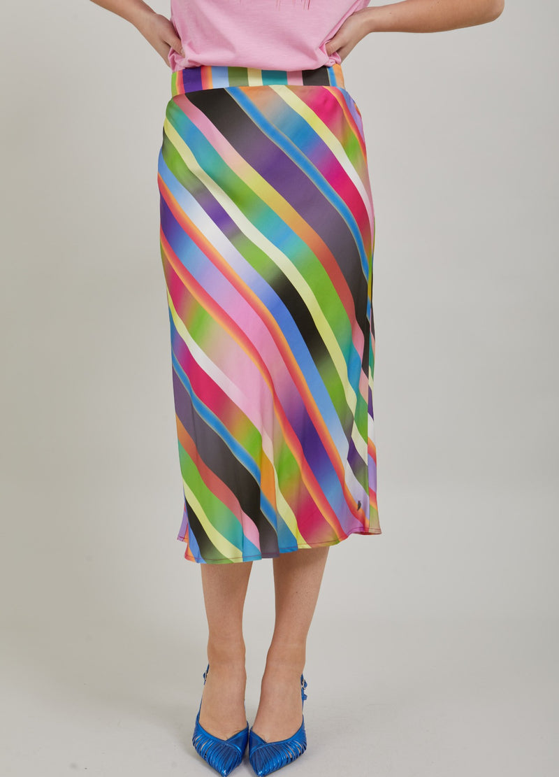 Coster Copenhagen SKIRT IN FADED STRIPE PRINT Skirt Faded stripe print - 916