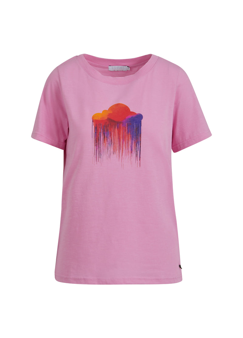 Coster Copenhagen T-SHIRT W. CLOUD PRINT - MID LENGTH SLEEVES T-Shirt Rose pink - 644