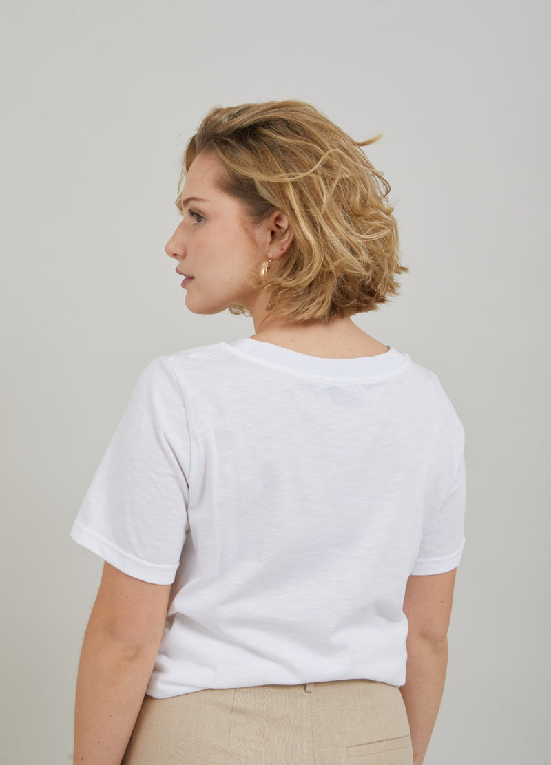 Coster Copenhagen T-SHIRT W. CLOUD PRINT - MID LENGTH SLEEVES T-Shirt White - 200