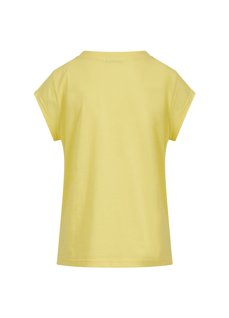 Coster Copenhagen T-SHIRT W. FEATHER PRINT T-Shirt Warm lemon - 784