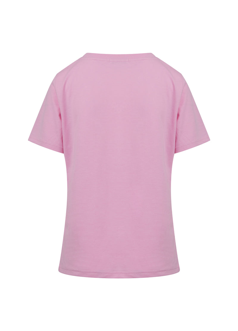 Coster Copenhagen T-SHIRT W. LEO LIPS - MIDI-SLEEVES T-Shirt Powder pink - 621