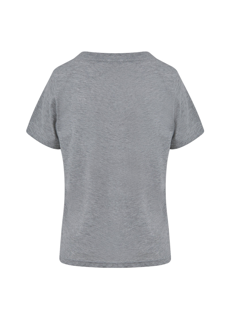 Coster Copenhagen T-SHIRT W. LIPS PRINT - MID LENGTH SLEEVE T-Shirt Light grey melange - 129