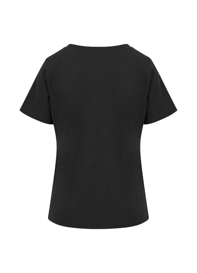 Coster Copenhagen T-SHIRT W. PLEATS T-Shirt Black - 100