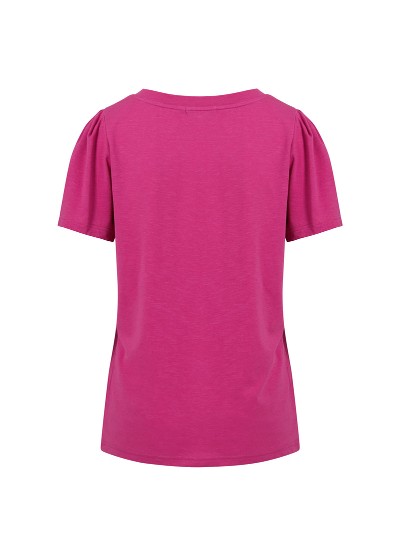 Coster Copenhagen T-SHIRT W. PLEATS T-Shirt Raspberry pink - 648