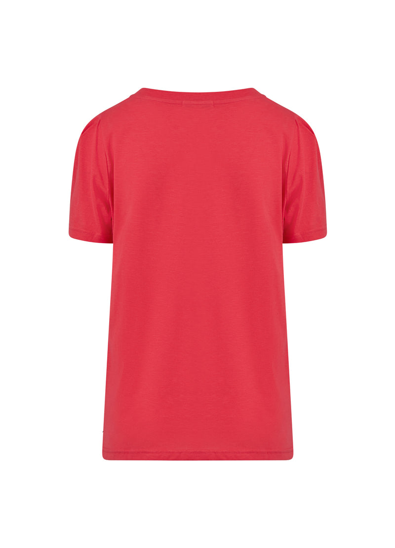 Coster Copenhagen T-SHIRT W. PLEATS T-Shirt Intense pink - 659