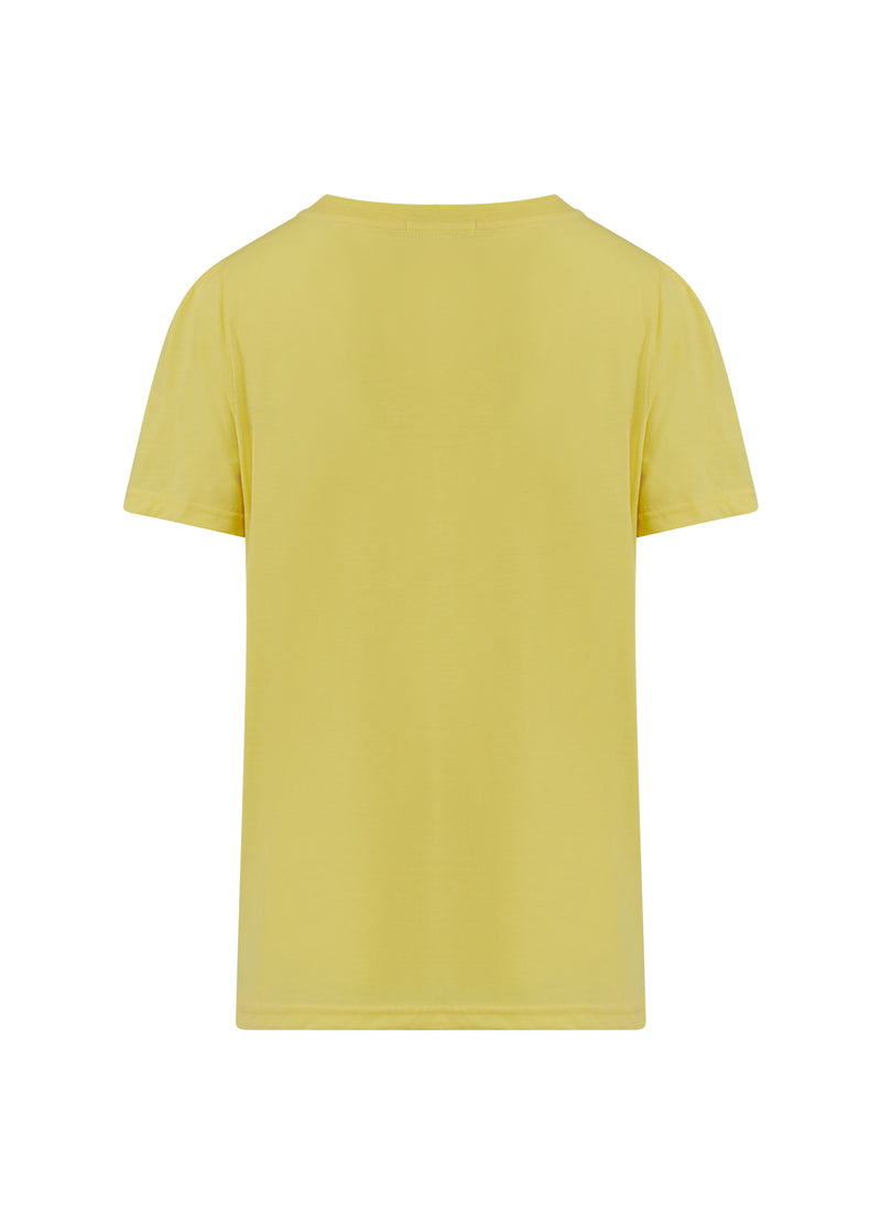 Coster Copenhagen T-SHIRT W. PLEATS T-Shirt Warm lemon - 784