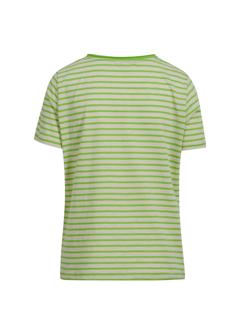 Coster Copenhagen T-SHIRT W. STRIPES T-Shirt Flashy green cream stripe - 481